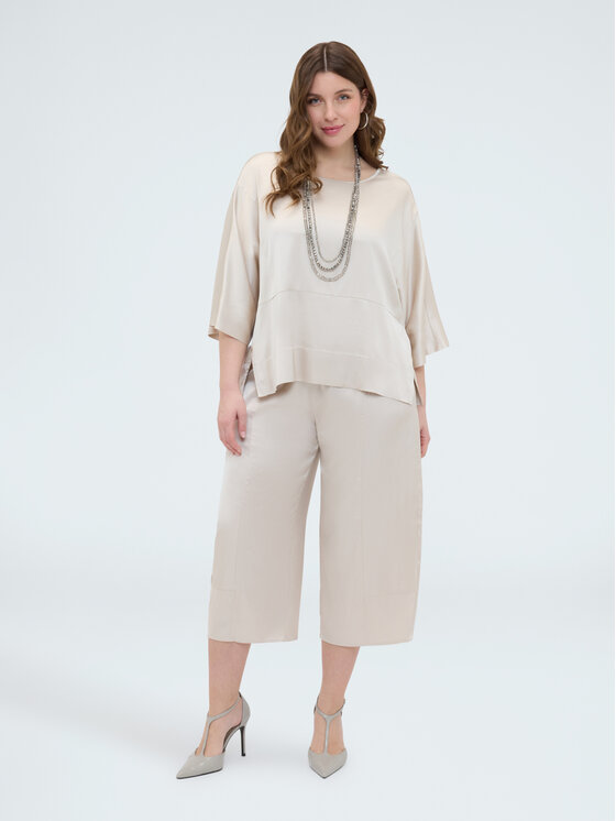 Fiorella Rubino Fiorella Rubino Pantaloni di tessuto P021E000068N021 Bianco Cropp Fit