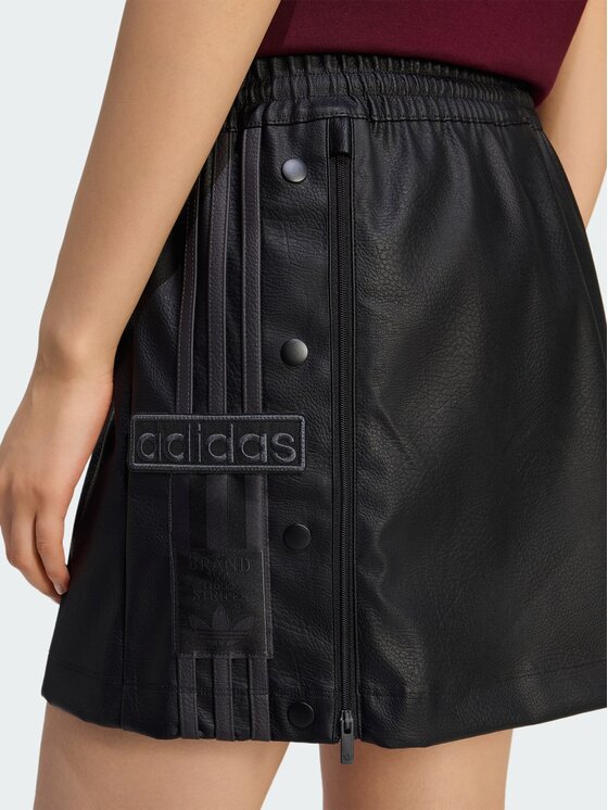 adidas adidas Spódnica z imitacji skóry PLEATHER ADIBREAK Czarny