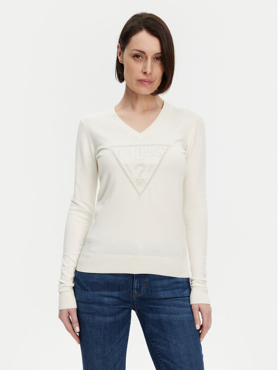 Guess Guess Svetr W5GR19 Z2NQ2 Écru Regular Fit