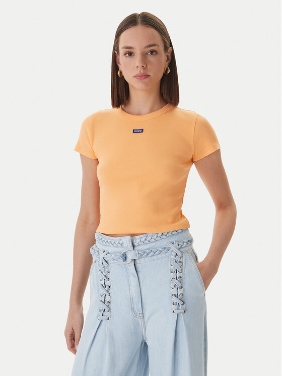 HUGO HUGO T-shirt Baby 50510749 Narančasta Slim Fit