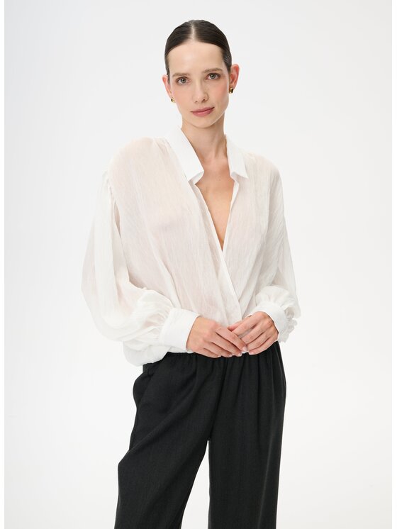 LEBRAND LEBRAND Koszula Claudia Biały Regular Fit