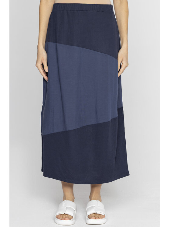Deni Cler Milano Deni Cler Milano Spódnica T-DC-7012-E2-20-58-1 Granatowy Regular Fit