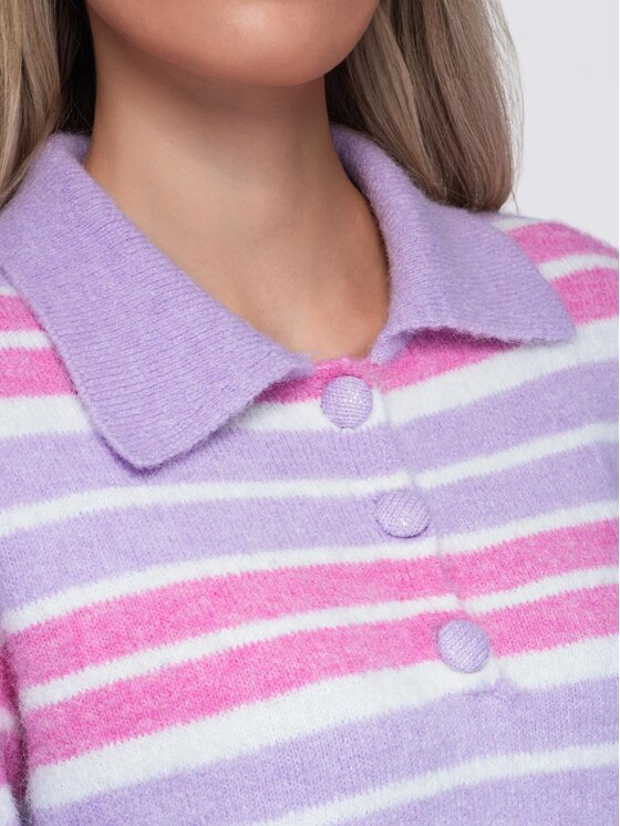 Ombre Ombre Svetr OW-SW-E0031 Fialová Relaxed Fit