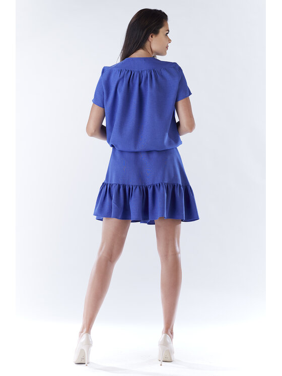 Awama Awama Sukienka codzienna A180 Niebieski Basic Fit