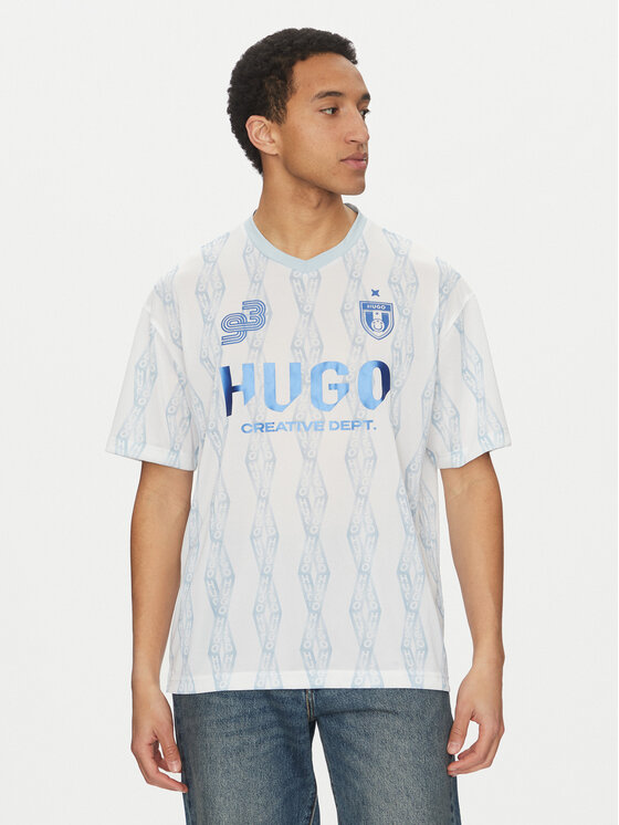 HUGO HUGO T-krekls Notbal 50536080 Balts Oversize
