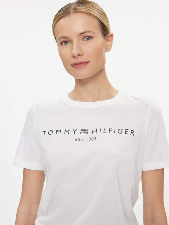 Tommy Hilfiger Tommy Hilfiger Póló Logo WW0WW40276 Fehér Regular Fit