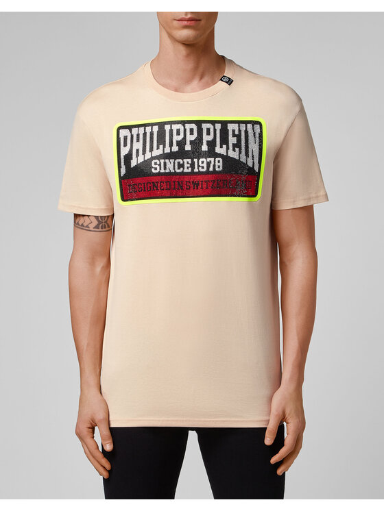 PHILIPP PLEIN PHILIPP PLEIN T-Shirt 11013 Beżowy Regular Fit
