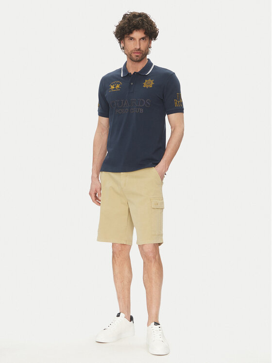 La Martina La Martina Polo majica Achille MAPG30 PK097 Mornarsko modra Regular Fit