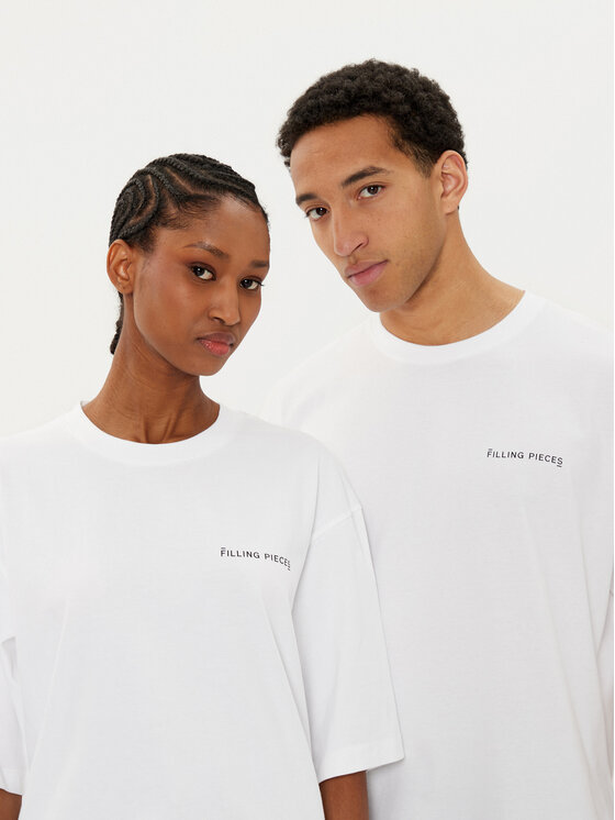 Filling Pieces Filling Pieces T-Shirt Unisex 7441378 Biały Boxy Fit
