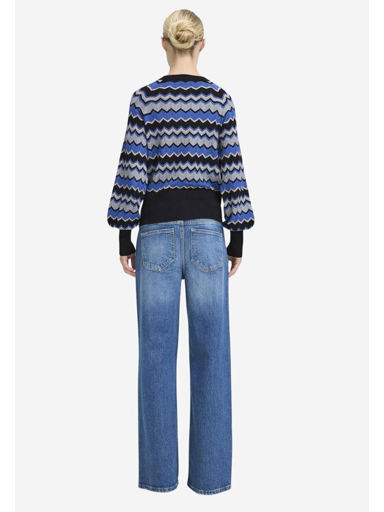 b.young b.young Maglione Maglia bymorla zigzag Blu Regular Fit