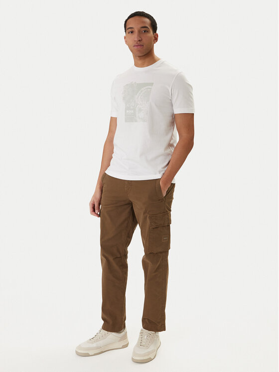 BOSS BOSS T-Shirt Imprint 50556007 Biały Regular Fit