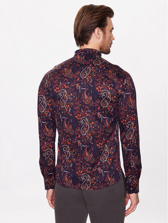 Camicia 100003898 Blu scuro Slim Fit