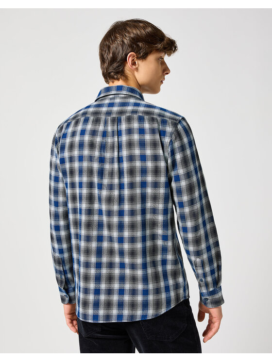 Wrangler Wrangler Koszula 1PKT SHIRT Niebieski Regular Fit