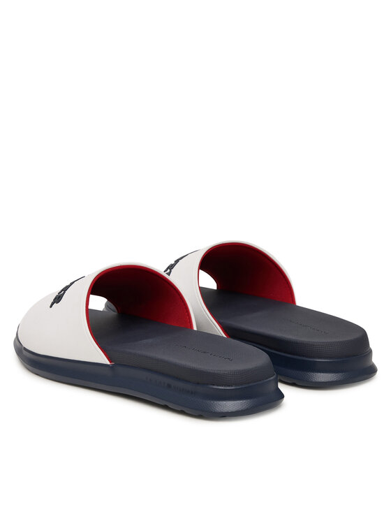 Tommy Hilfiger Tommy Hilfiger Şlapi Dual Density Hilfiger Pool Slide FM0FM05797 Alb