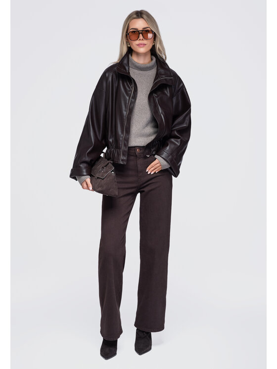 Ombre Ombre Kurtka przejściowa OW-JT-E0007 Brązowy Oversize