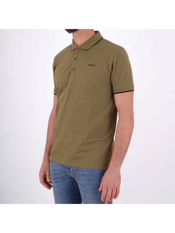 HUGO Hugo Polokošile Dinoso222 Khaki Slim Fit
