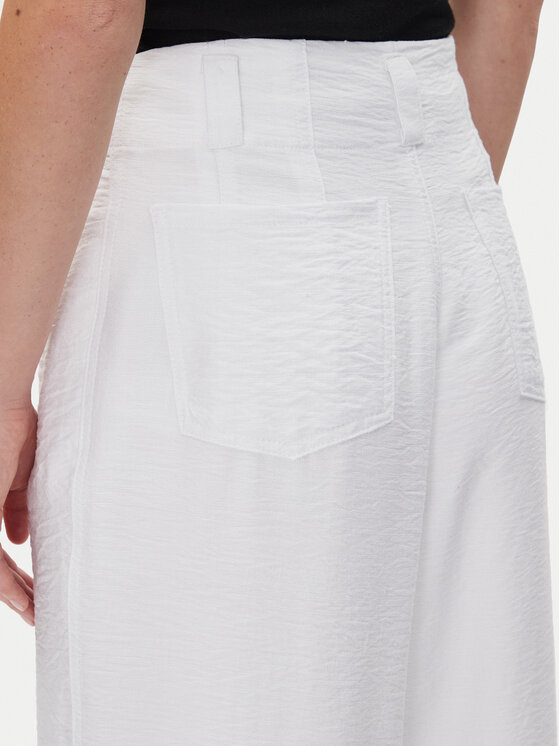 DKNY DKNY Spodnie materiałowe P41KTR48 Biały Loose Fit