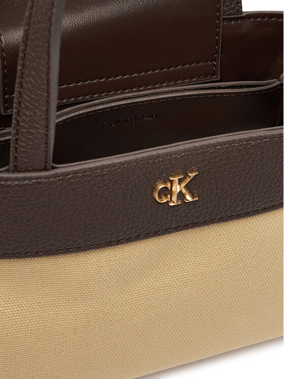 Calvin Klein Calvin Klein Torebka Ck Canvas Mini Tote Crossbody LV04F3504G Brązowy