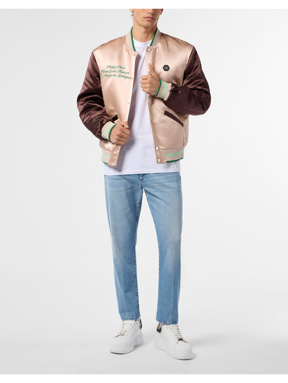 PHILIPP PLEIN PHILIPP PLEIN Kurtka bomber 29812 Beżowy Regular Fit