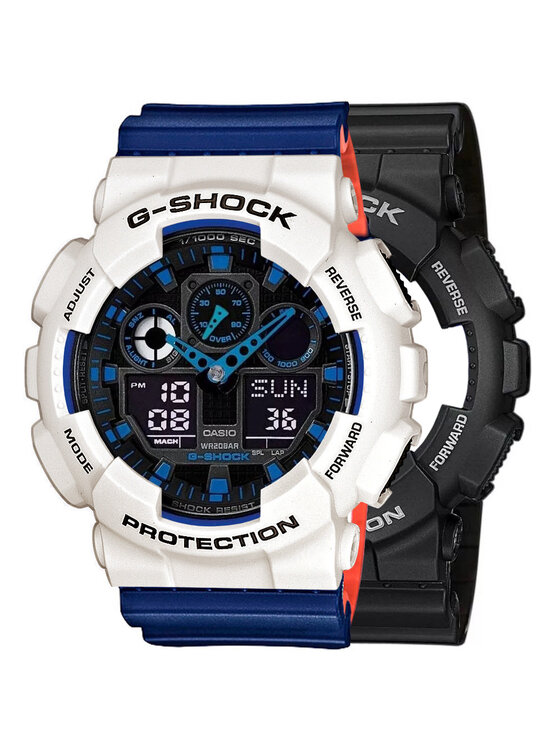 Casio Casio Zegarek SET GA-100-1A2ER + BEZEL 10395292 + PASEK 10527467 Niebieski