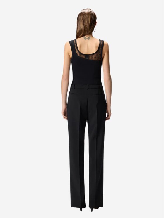 PINKO PINKO Top CUPBOARD CANOTTA COSTINA + PIZ Czarny Regular Fit