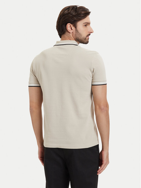 BOSS BOSS Тениска с яка и копчета Paddy 50469055 Светлобежов Regular Fit