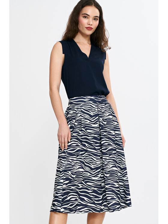 NIFE NIFE Midi sukně SP83 Tmavomodrá Regular Fit