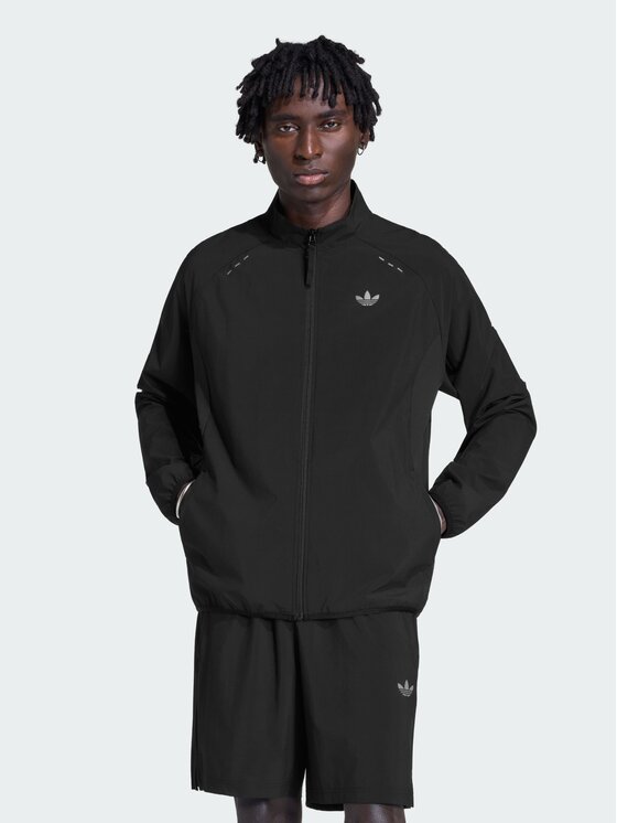 adidas adidas Bluza TECH TREFOIL ESSENTIALS FZ HOOD Czarny Regular Fit