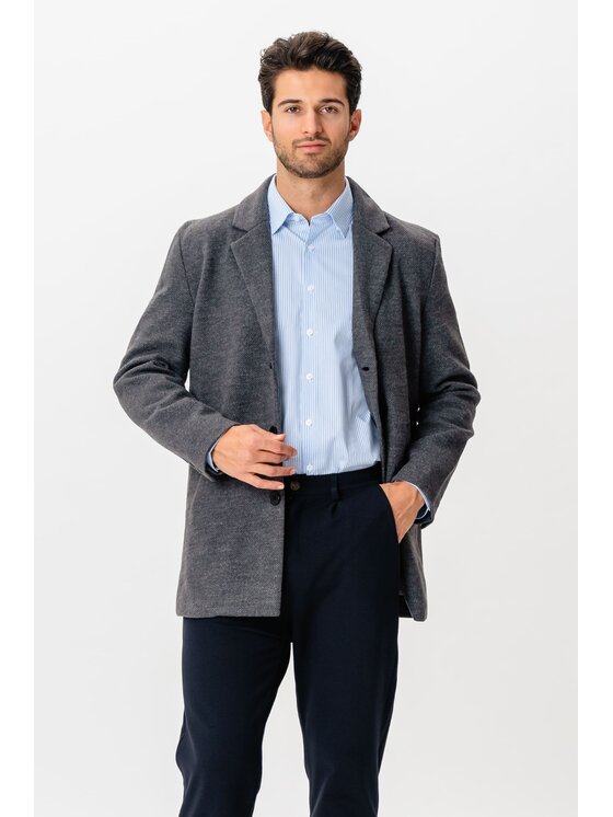 TeeShoppen TeeShoppen Płaszcz 'Basic Collection' Szary Regular Fit