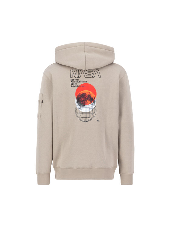 Alpha Industries Męska Bluza, rozmiar S, Żółta, NASA Orbit Hoodie