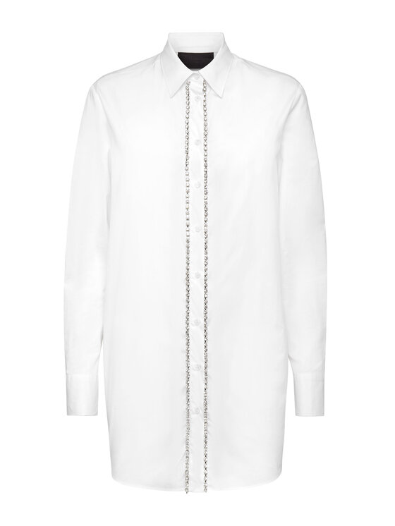 PHILIPP PLEIN PHILIPP PLEIN Sukienka koszulowa 3137 Biały Regular Fit