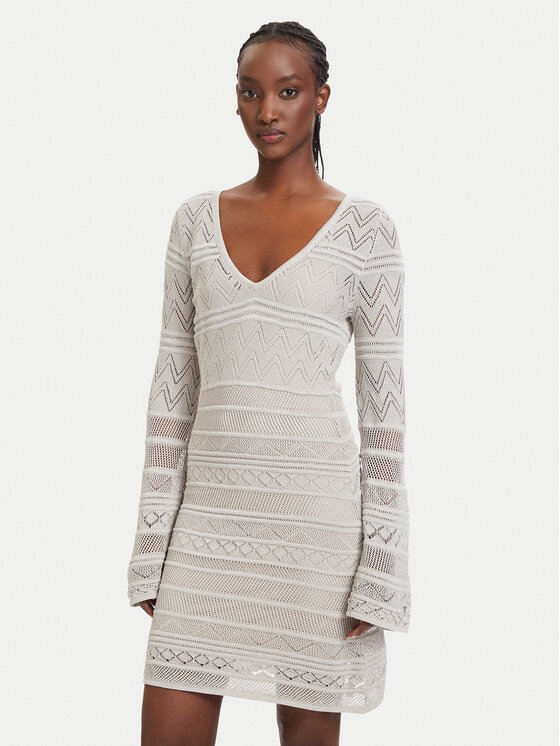 Guess Rochie tricotată W5GK48 Z3E22 Gri Slim Fit