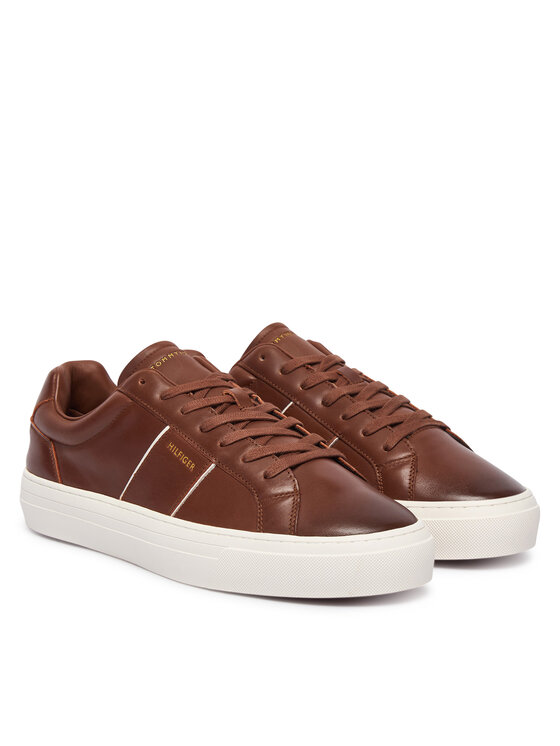 Tommy Hilfiger Tommy Hilfiger Сникърси Dress Casual Leather Sneaker FM0FM05989 Кафяв