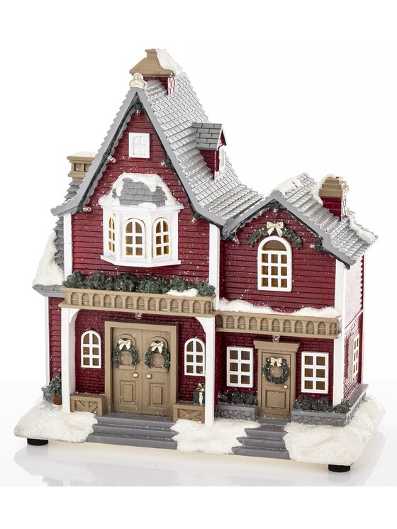 MIAhome MIAhome Dekoracja domek LED 28x25x143,5cm rodzinny FAMIGLIA Czerwony