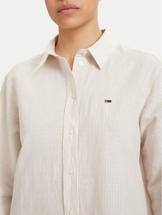 Tommy Jeans Tommy Jeans Hemd DW0DW22209 Hellbeige Relaxed Fit
