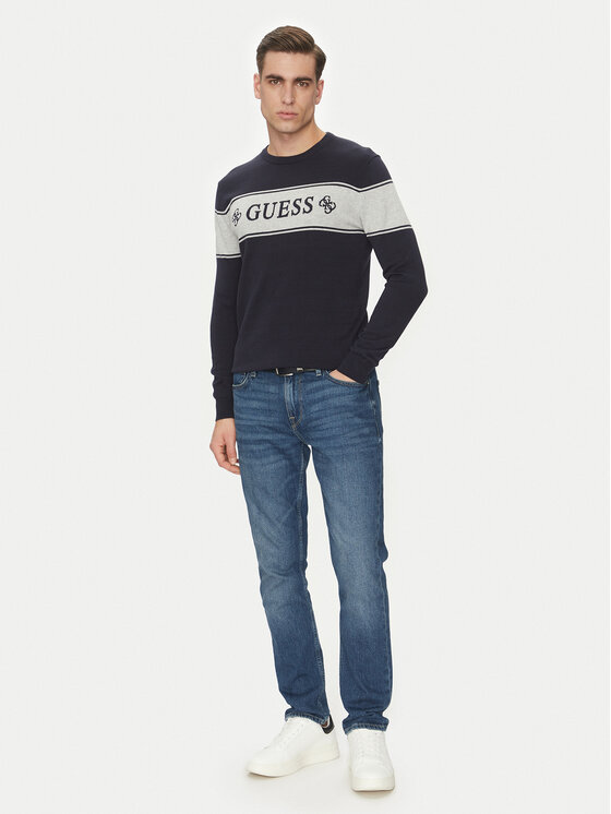 Guess Guess Sweter M5GR05 Z3MI1 Granatowy Regular Fit