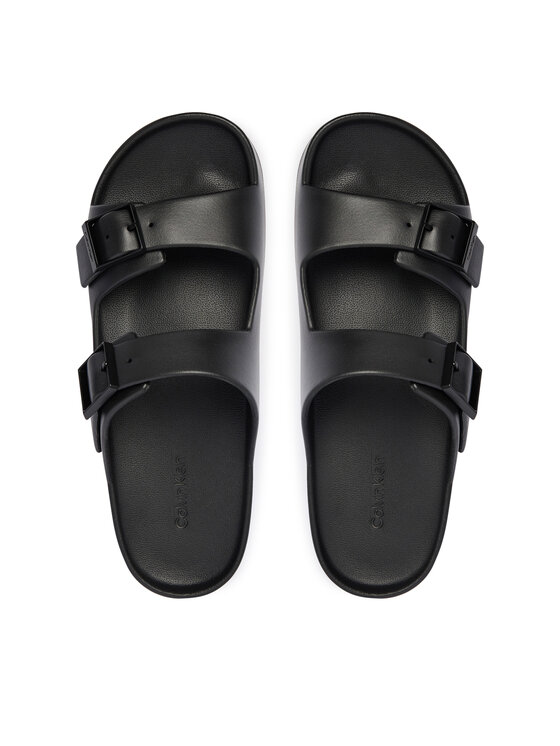 Calvin Klein Calvin Klein Iešļūcenes Ergon Eva Double Bar Sandal HM0HM02116 Melns