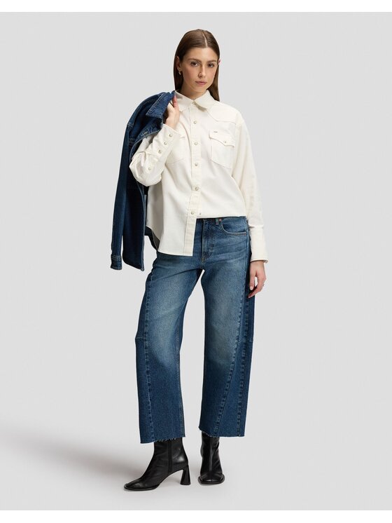Lee Lee Koszula ESSENTIAL WESTERN SHIRT Biały Relaxed Fit