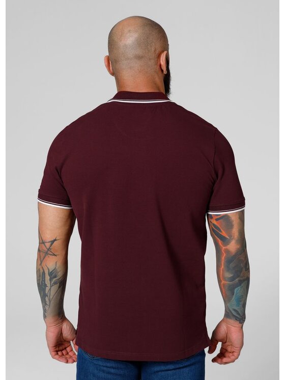 PITBULL PITBULL T-Shirt Koszulka Bordowy Regular Fit