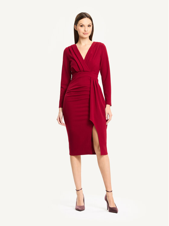 KMX KMX Sukienka koktajlowa 923360004 Bordowy Fitted Fit