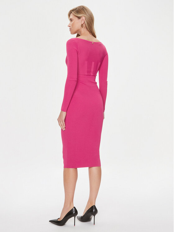 PINKO Pinko Sukienka dzianinowa Cavallo 101856 A16N Różowy Slim Fit
