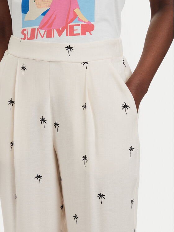 Vero Moda Vero Moda Riidest püksid Kai 10345546 Kreemjas Regular Fit