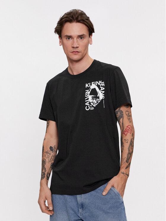 Calvin Klein Jeans Calvin Klein Jeans Póló Modern Metals Graphic J30J324640 Fekete Regular Fit