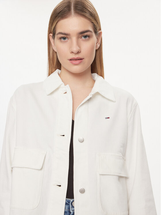 Tommy Jeans Tommy Jeans Geacă de blugi DW0DW17748 Alb Regular Fit