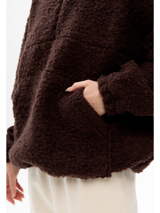 Mirons Mirons Bluza baranek Brązowy Oversize