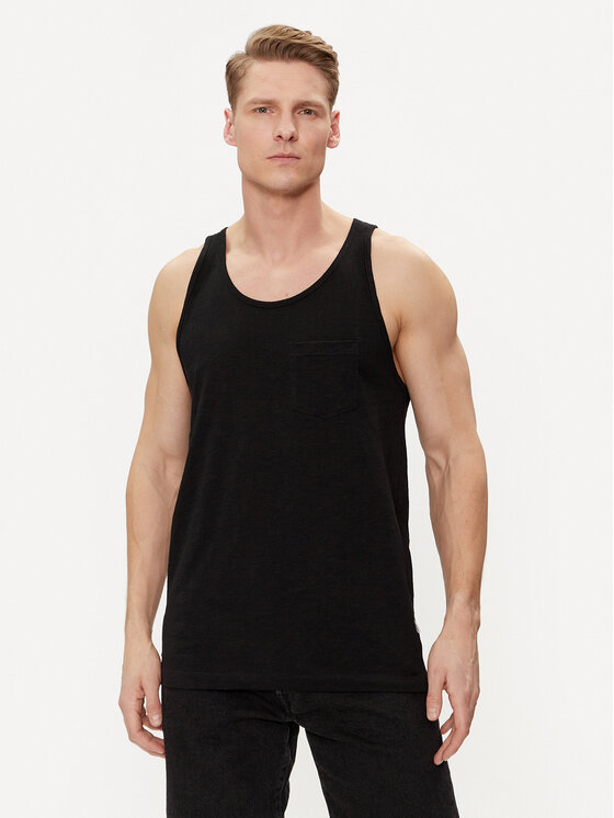 Jack&Jones Tank Top Tampa Slub 12252180 Crna Standard Fit