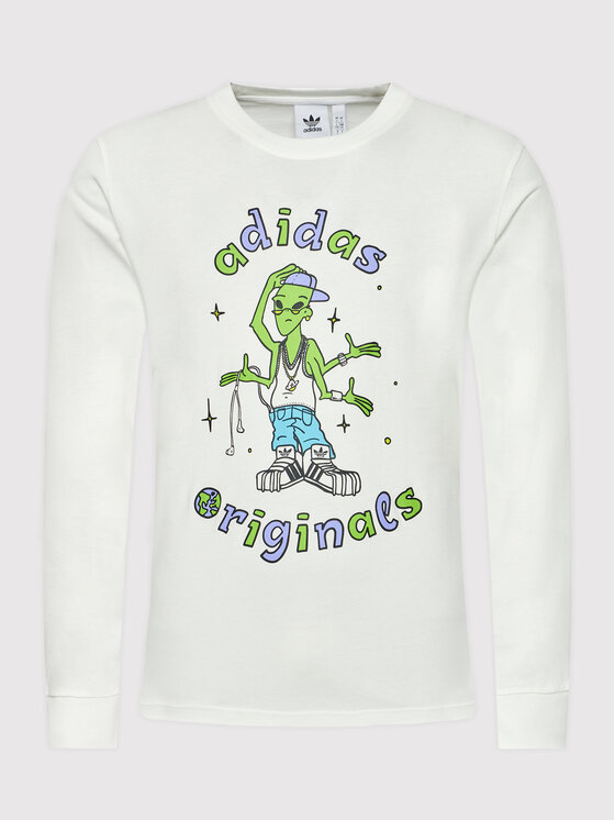 adidas adidas Longsleeve Stoked Alien HC7142 Biały Regular Fit