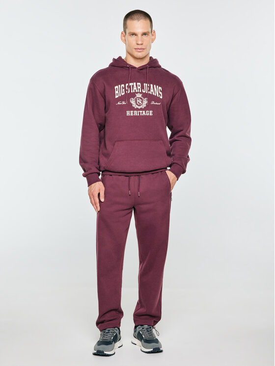 BIG STAR BIG STAR Spodnie dresowe MELANN Bordowy Basic Fit