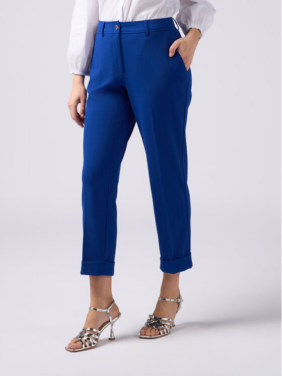 Oltre Oltre Spodnie materiałowe P287R008384N024 Turkusowy Regular Fit