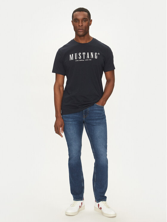 Mustang Mustang T-Shirt Austin 1016264 Granatowy Regular Fit